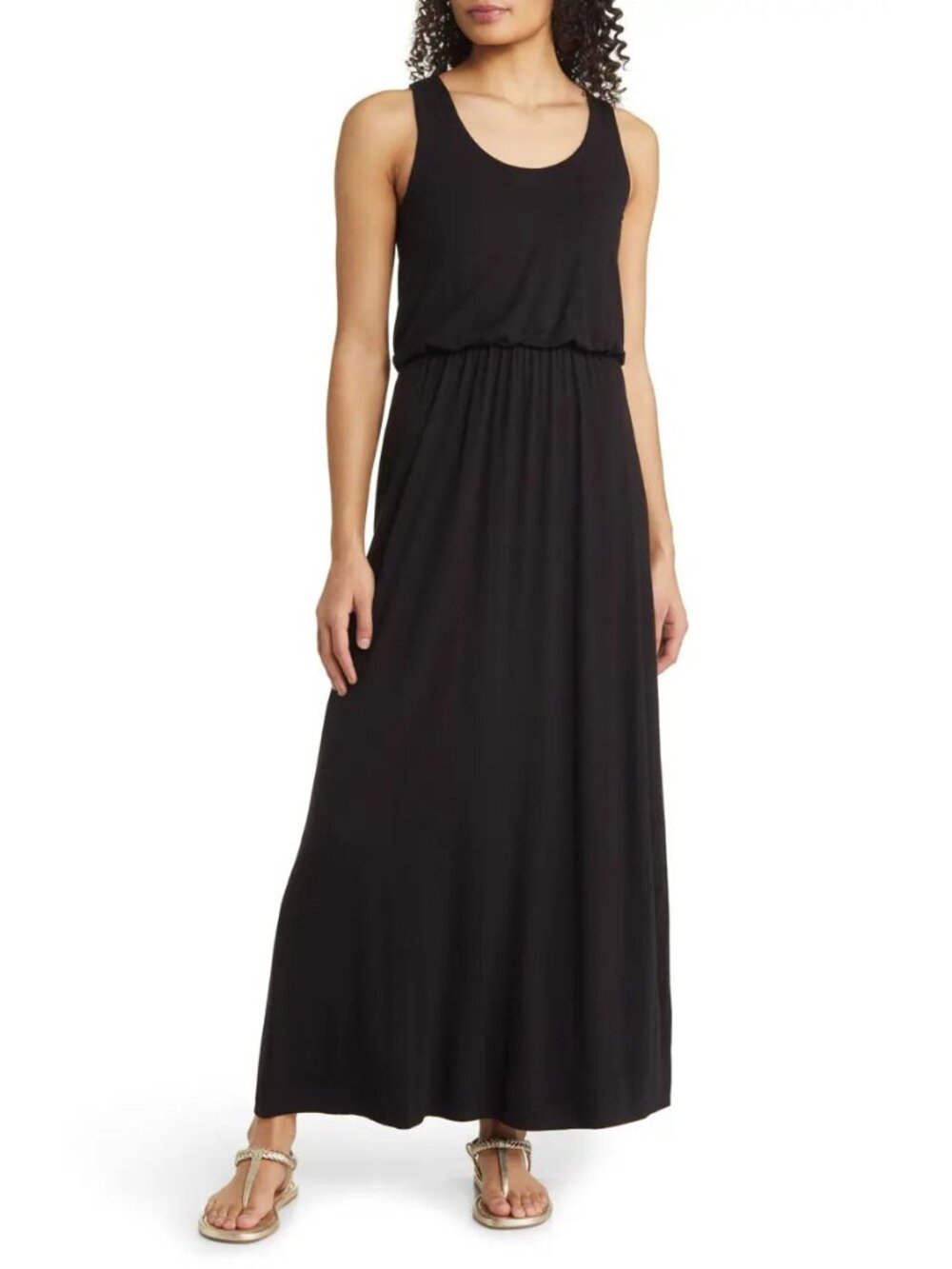 CASLON BLACK TANK TOP MAXI DRESS